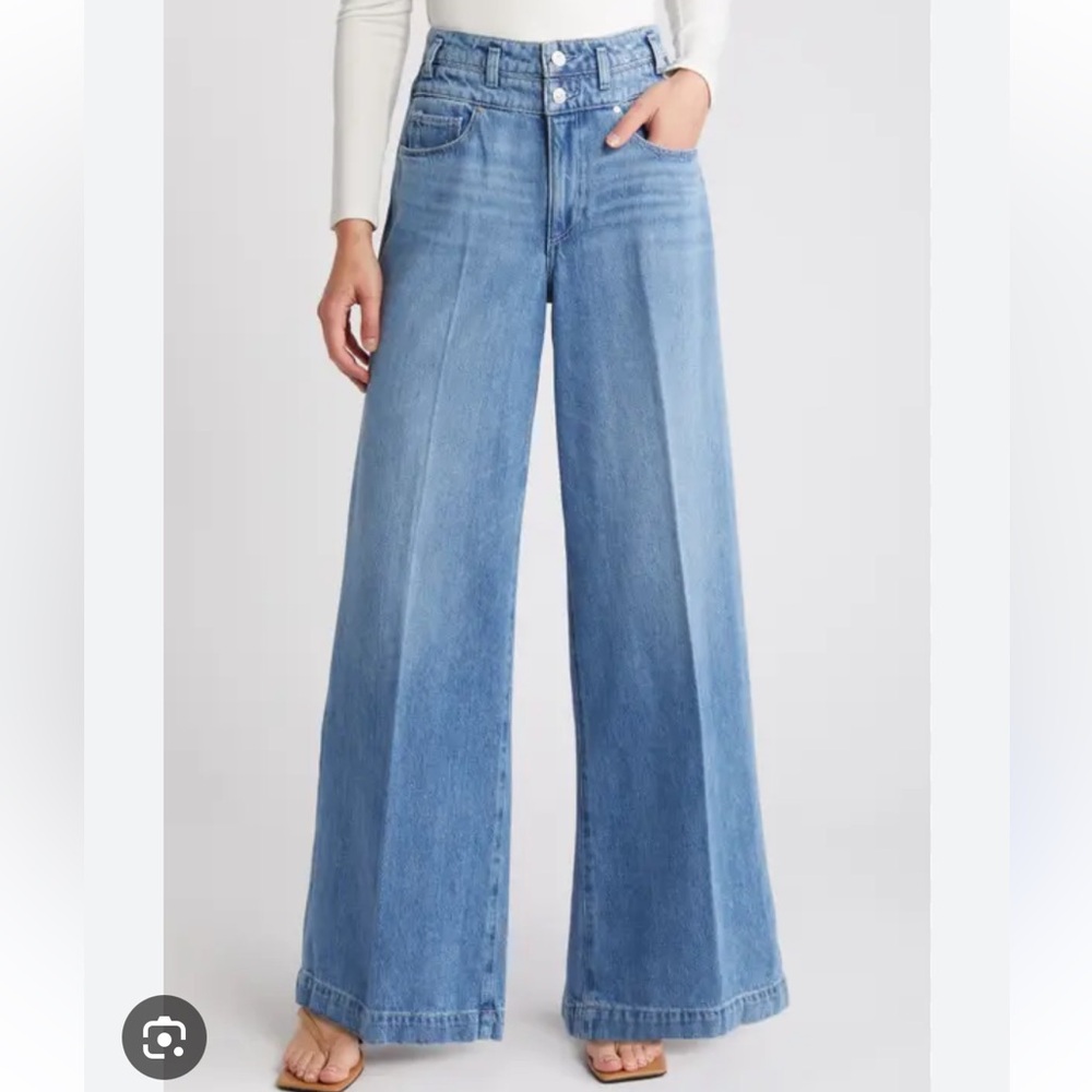 Paige Denim Portia with Double Waistband in Enzo Distressed size 23